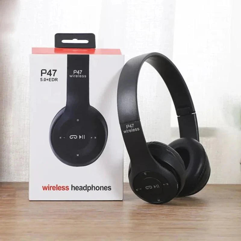 Fone de Ouvido Bluetooth P47 com Microfone e Cancelamento de Ruído