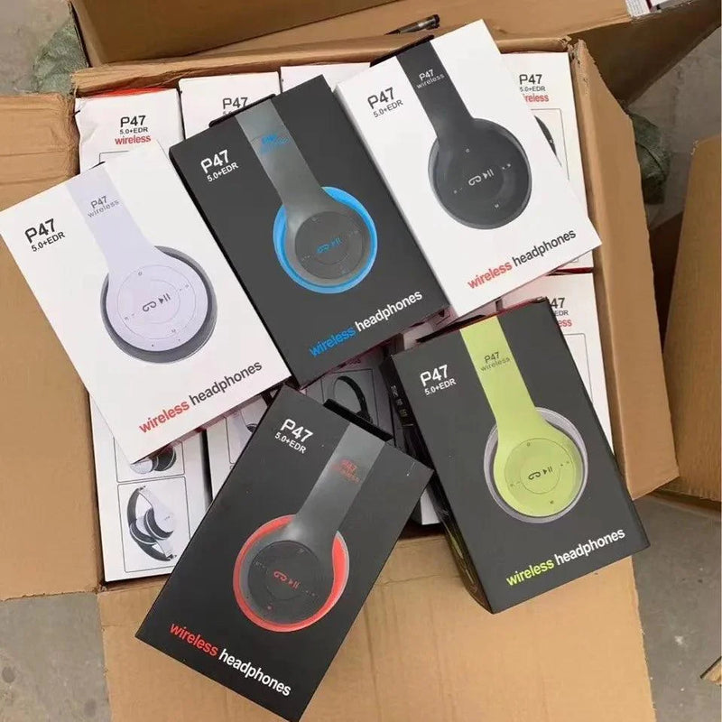 Fone de Ouvido Bluetooth P47 com Microfone e Cancelamento de Ruído