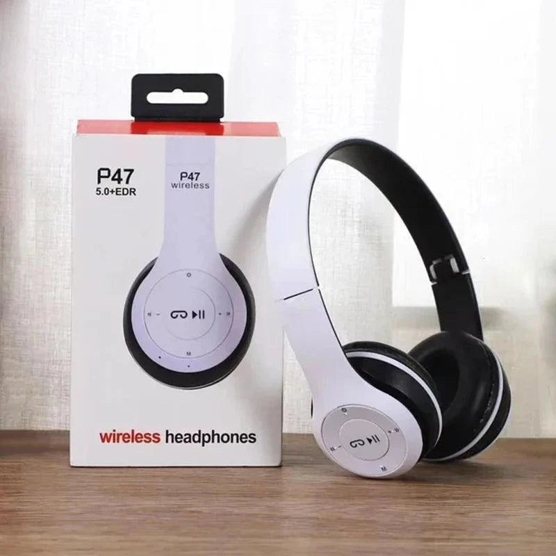 Fone de Ouvido Bluetooth P47 com Microfone e Cancelamento de Ruído